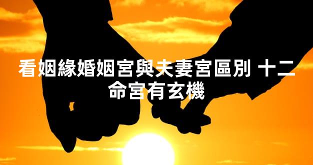 看姻緣婚姻宮與夫妻宮區別 十二命宮有玄機